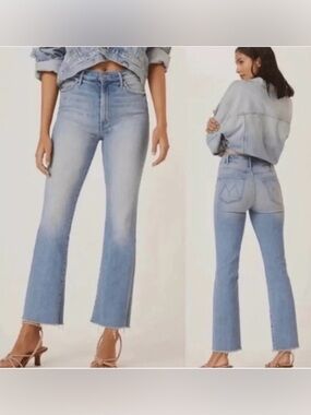 MOTHER Light Blue “The Hustler Ankle Fray Jeans
